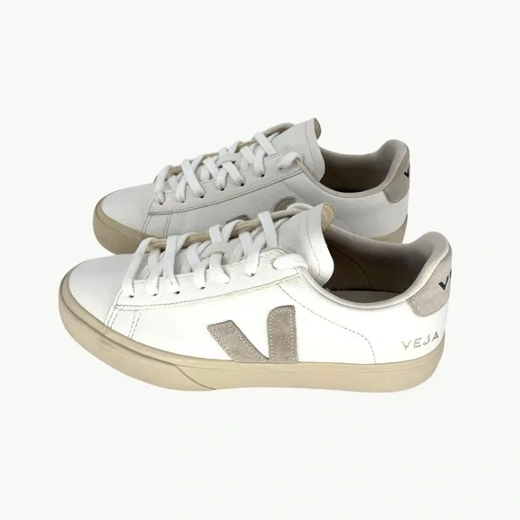 Veja Campo Chromefree Leather Low Sneakers | Sz 39 | Extra White Natural Suede - Picture 4 of 14